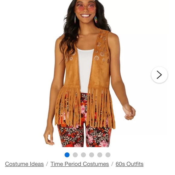 Spirit Tan Floral Cutout Vest - Picture 3 of 4